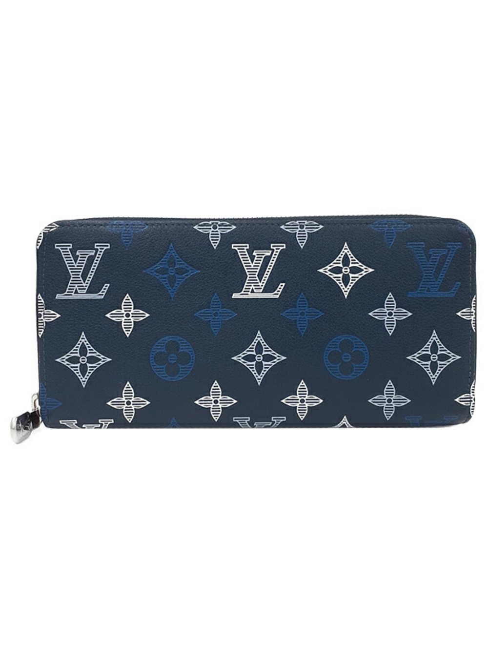 Louis Vuitton Monogram Shadow Black Zippy Wallet Horizontal Round Zipper Long